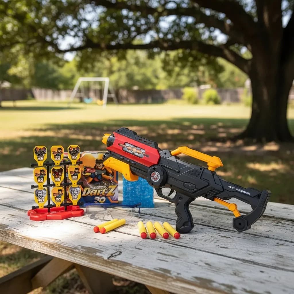 Kit Brinquedo de Pontaria Infantil com Lançador de Bolinhas e Alvos – Diversão ao Ar Livre