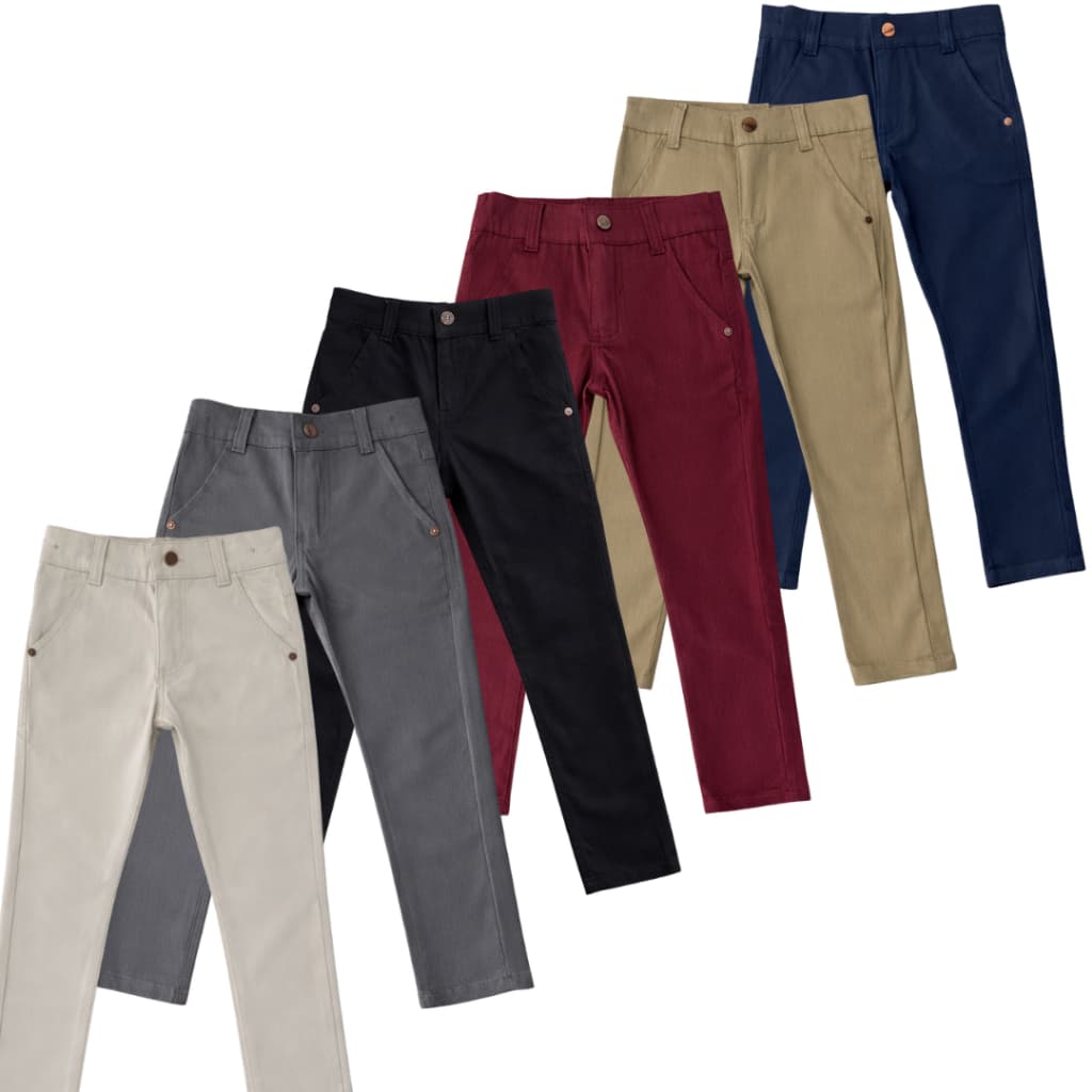 Calça Infantil Sarja Premium Menino Brim Masculina 1 - 10 Anos