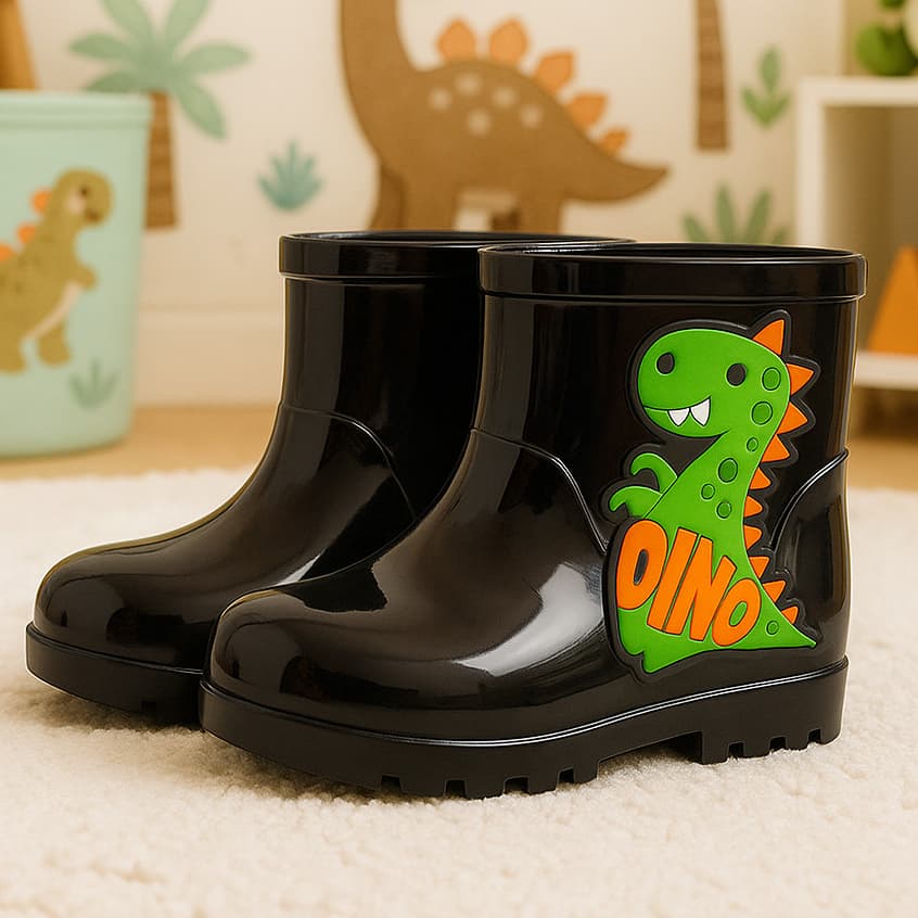 Galocha Bota Menino Infantil Foguete Dragão Masculina Criança Leve Confortável Impermeável