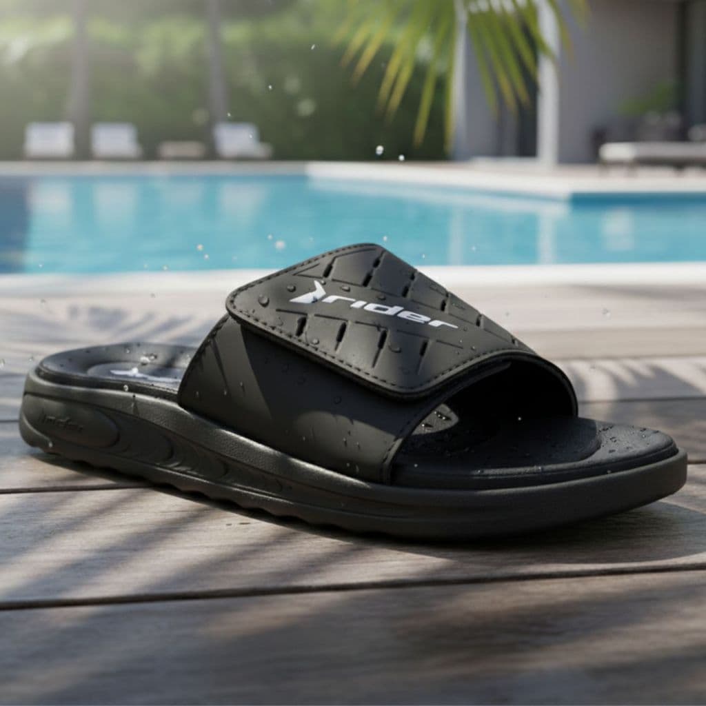 Chinelo Slide Masculino Rider R Soft Plus Ortopédico Para Esporão Fascite Plantar Palmilha Em PU