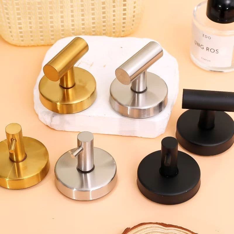 Kit 2 Ganchos de Aço Inox de Parede Cabide Cabideiro Suporte Toalha De Rosto