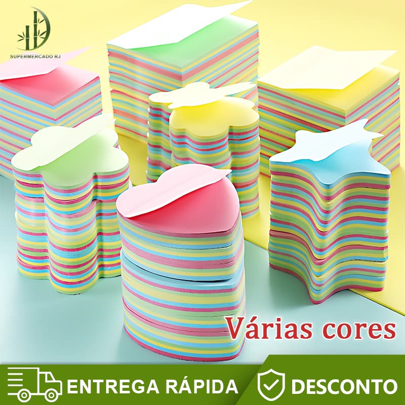 5 Bloco Adesivo Para Recado Com  Cada Diferentes Cores Neon