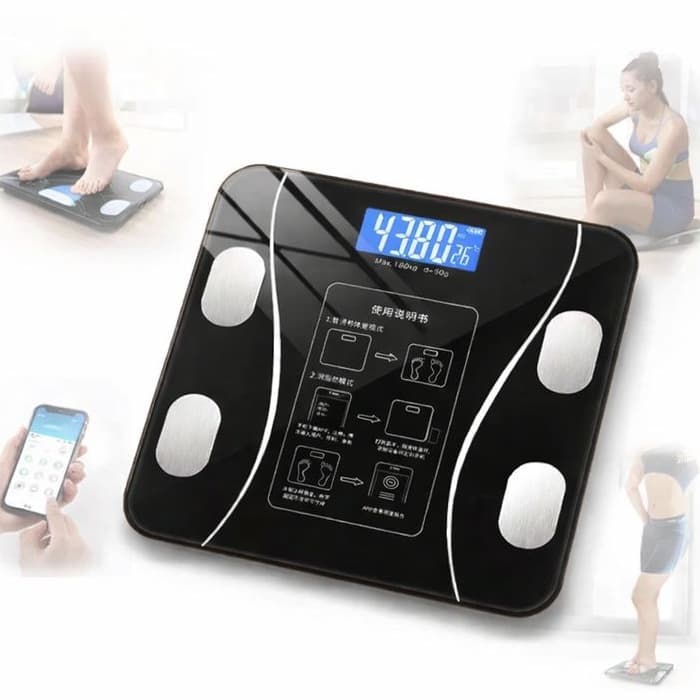 Balança Corporal Bioimpedância Digital Aplicativo Pilha AAA