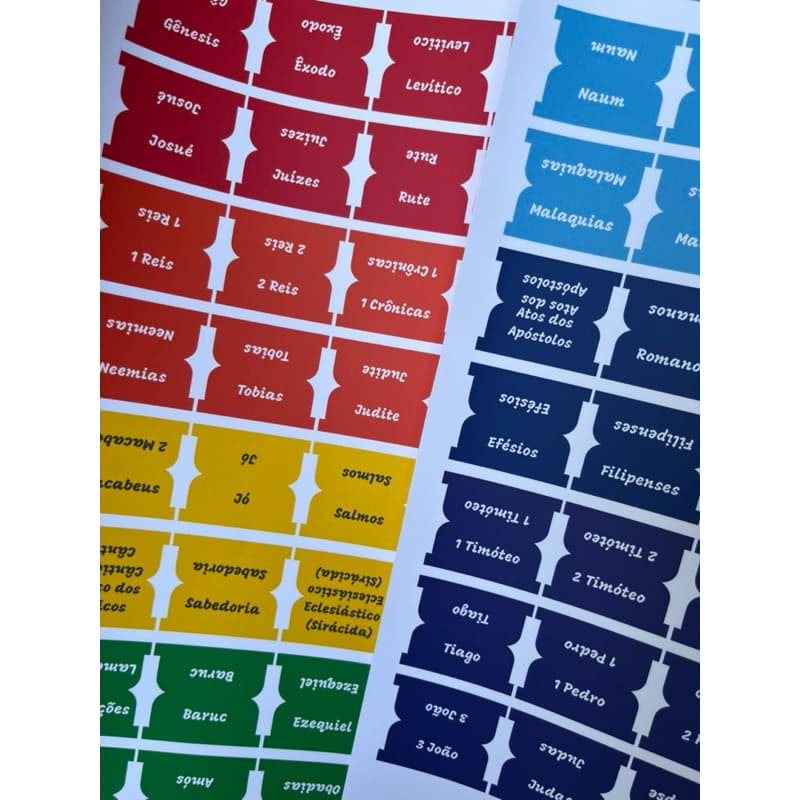 Abas Adesivas Para Bíblia- Índice Bíblico - Etiquetas para Bíblia - Masculinas e Femininas - Arco Íris ou colorido