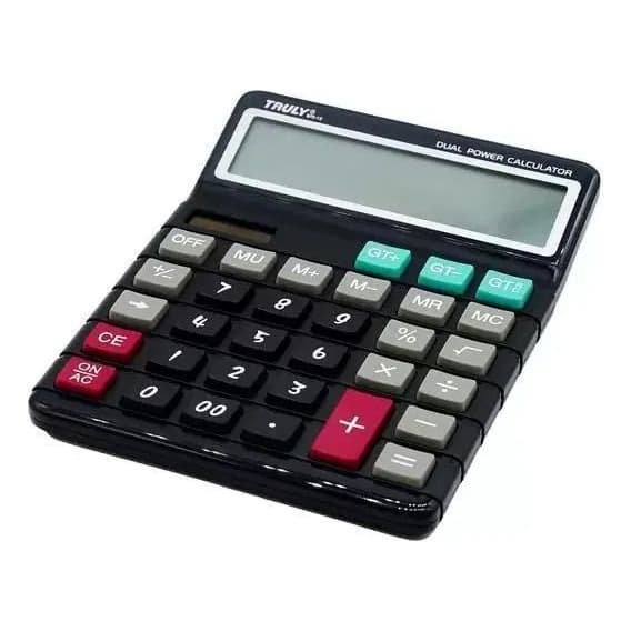 Calculadora De Mesa Escritorio 12 Digitos Truly 870-12 Cor Cinza-escuro