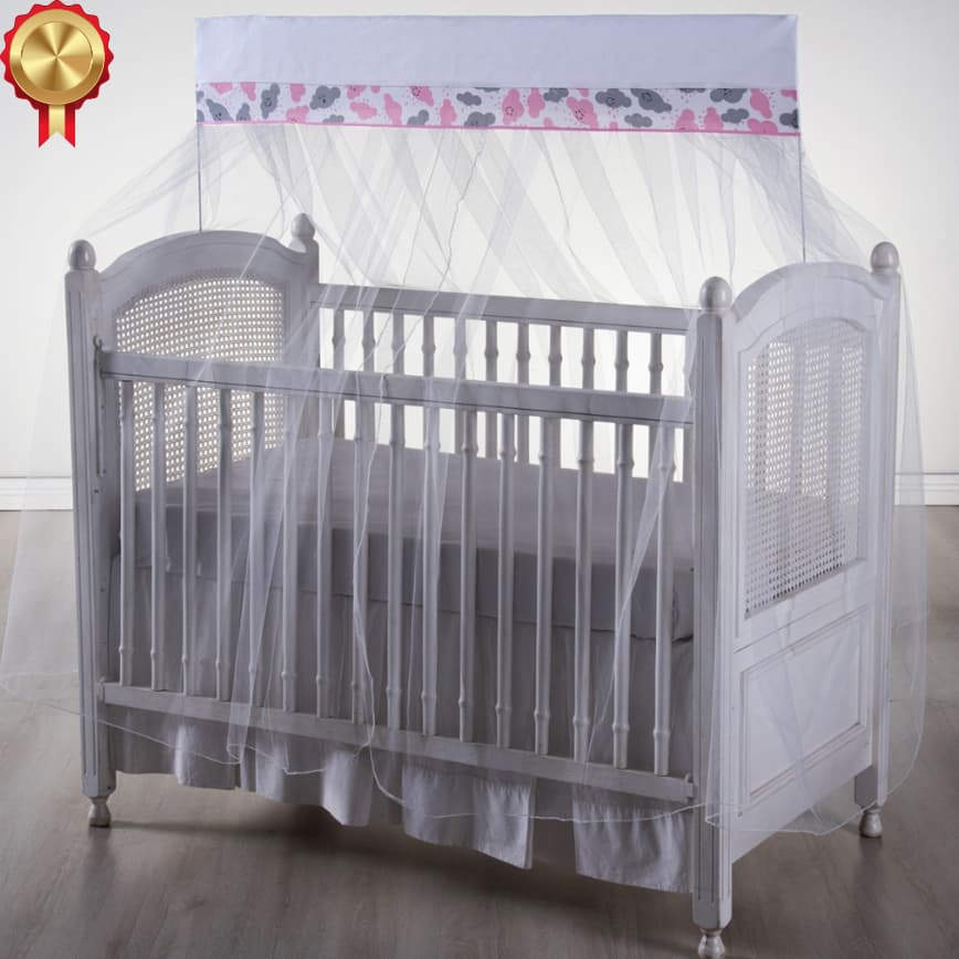 Mosquiteiro Tule Para Berço Americano Com Bando Bebê