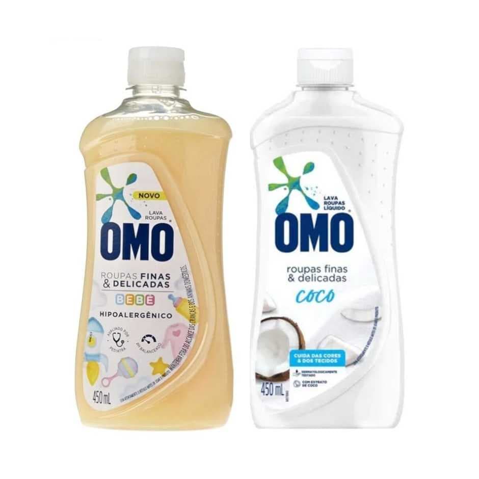 Kit Sabão Roupas Delicadas Omo Bebe + Omo Coco 450mlcada