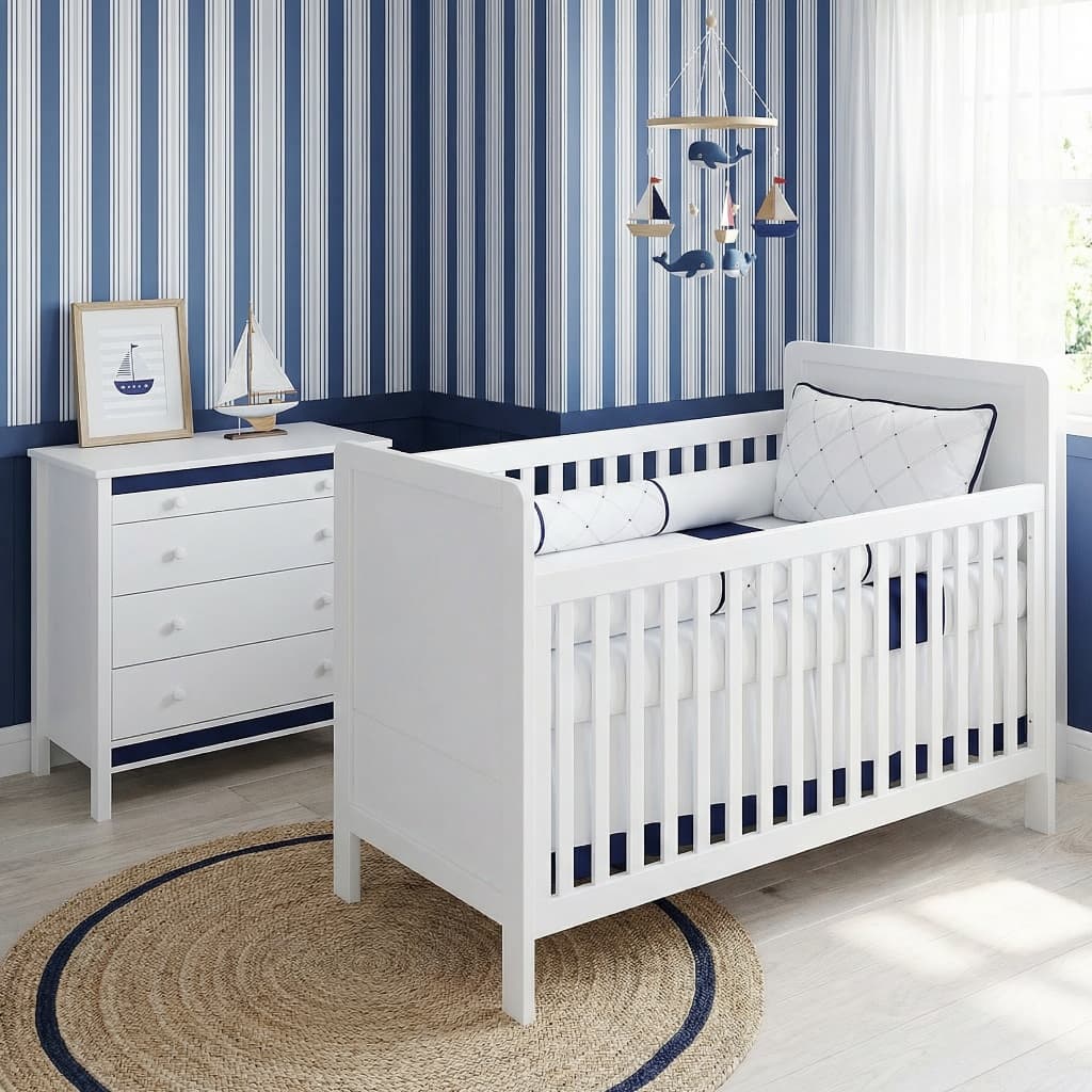 Kit Berço Americano Menina Menino  Veneza Bordado Algodão Com lençol de Elástico Mosquiteiro