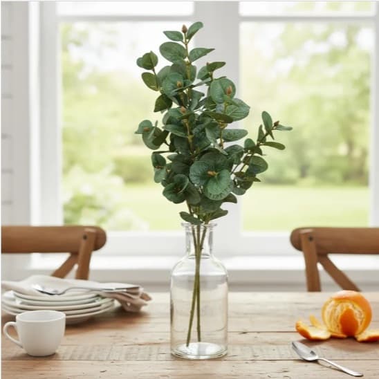 Buquê Eucalipto Artificial Grande Premium 7 Galhos