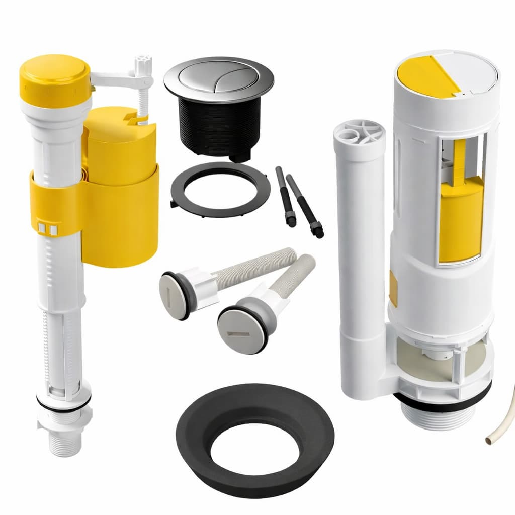 KIT MECANISMO COMPLETO BOTAO DESCARGA DUPLO CAIXA ACOPLADA MODELO UNIVERSAL ACIONAMENTO SUPERIOR