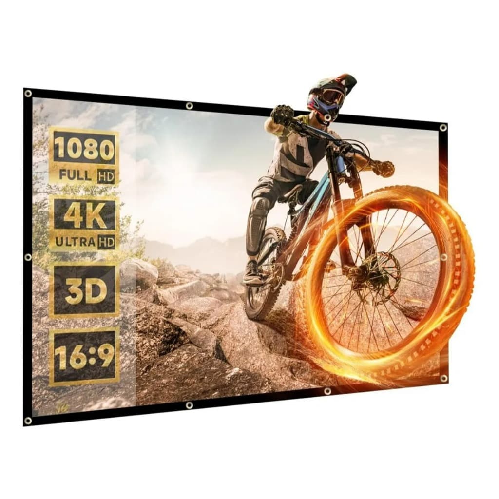 Tela Projecao 100 Polegadas Telao Lona Projetor Palestra Cinema Em Casa Dobravel