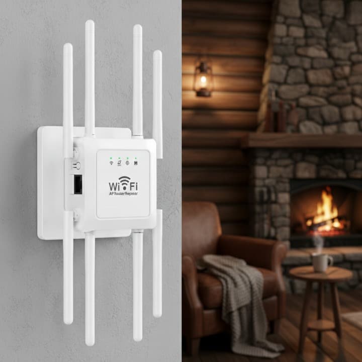 Repetidor de Sinal WiFi 300 Mbps com 8 Antenas Amplificador Wireless de Longo Alcance Access Point