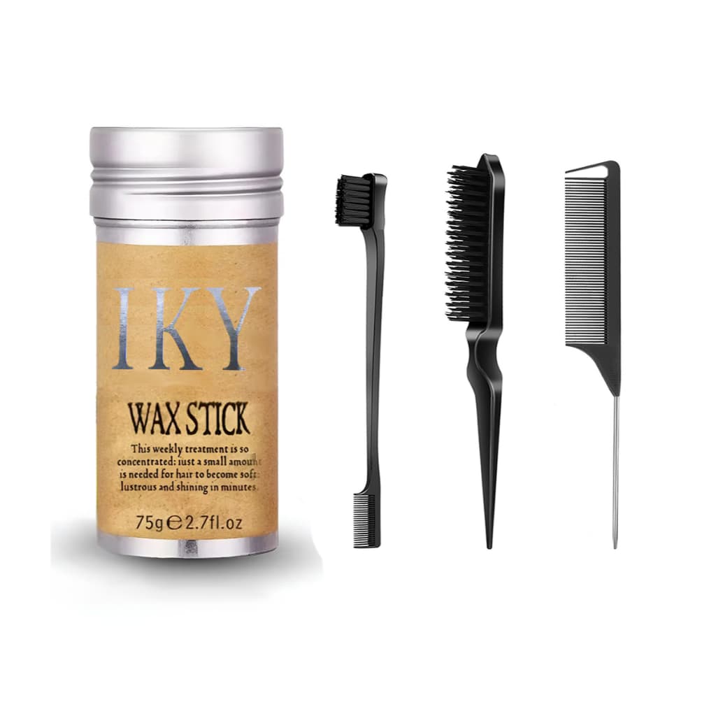 Cera Bastão Wax Stick Pomada Modelador + 3 Pente Finalizador