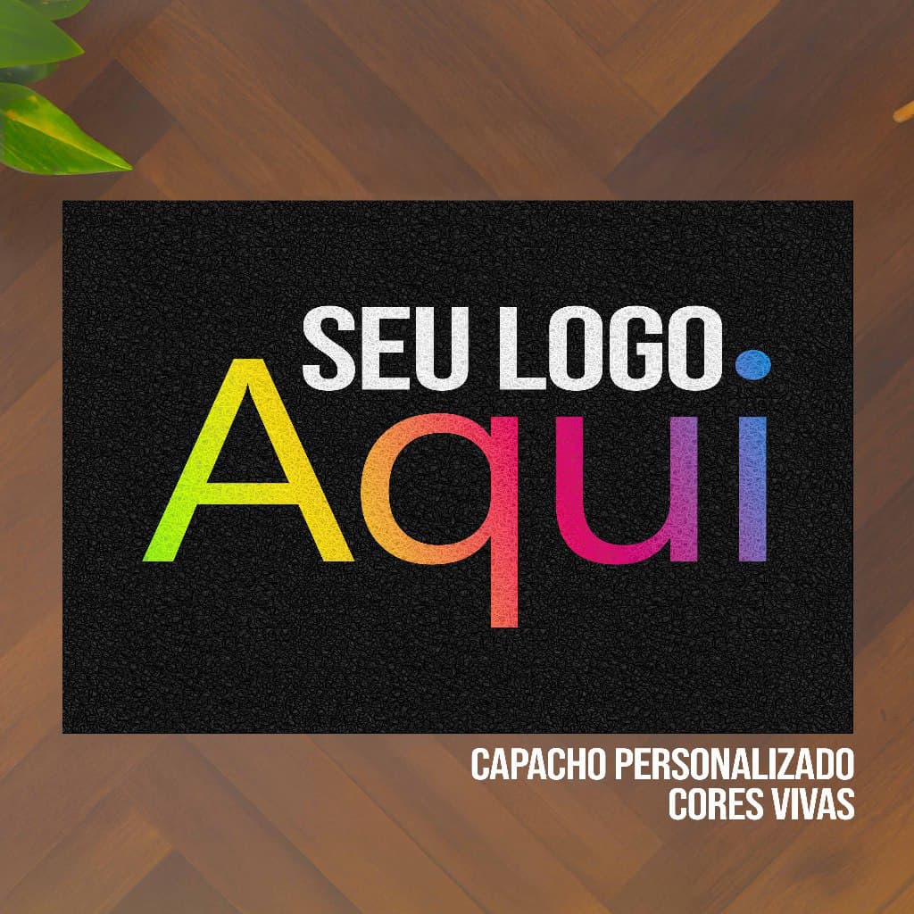 Capacho Personalizado Preto 150x60 Empresas Customizado Logo Marca Recepção Entrada Porta Tapete