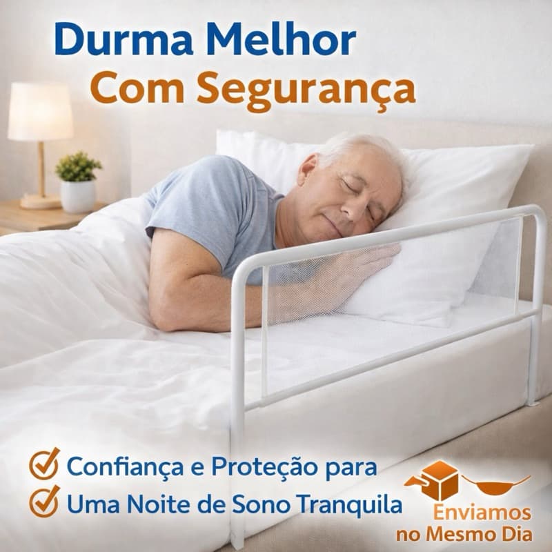 Grade de Cama de Proteção Branca Lisa | Tamanhos Pequena, Média, Grande e GG | Segurança antiqueda para Bebês, Crianças