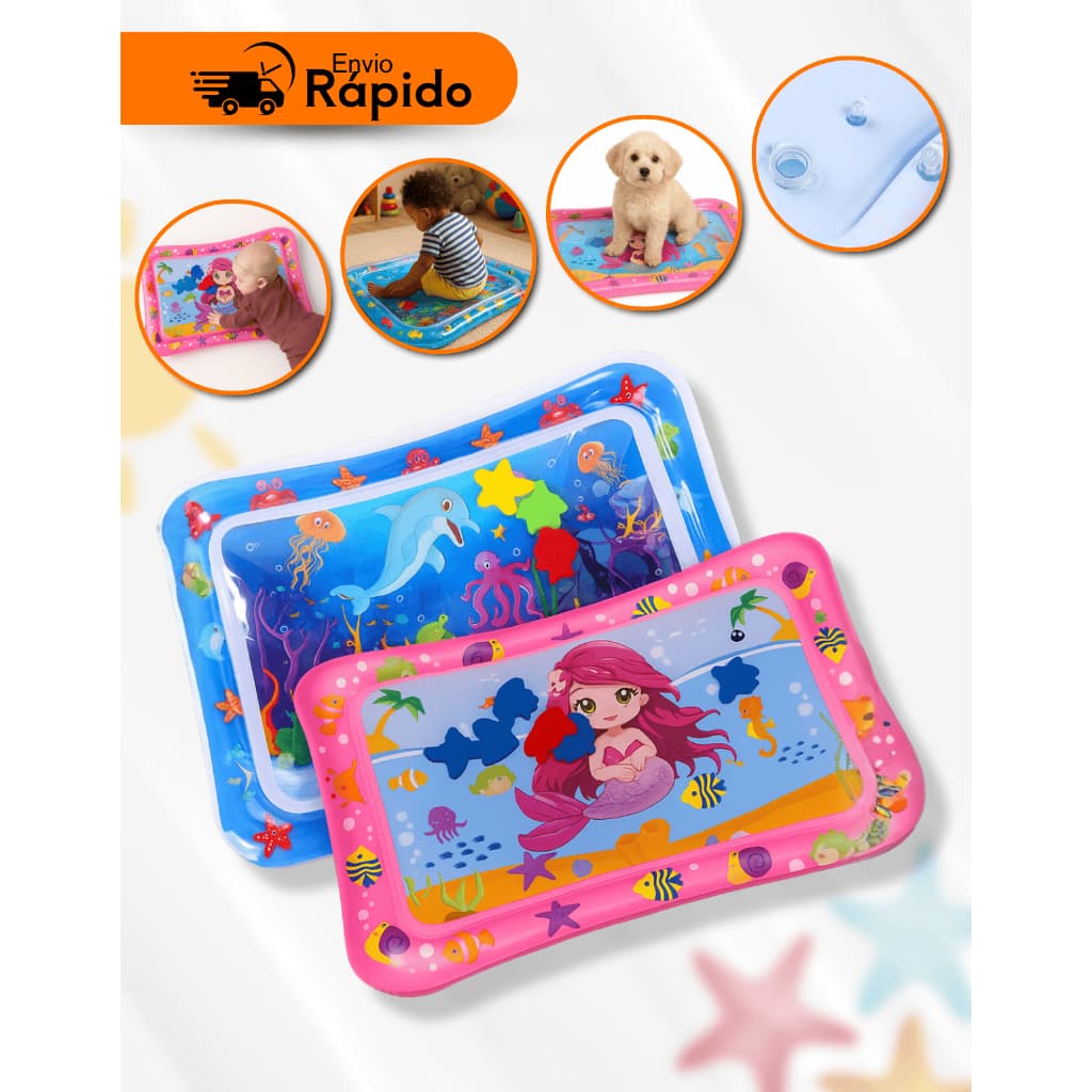 Tapete Infantil Bebê Inflável Água Atividades Sensorial Almofada Menino e Menina