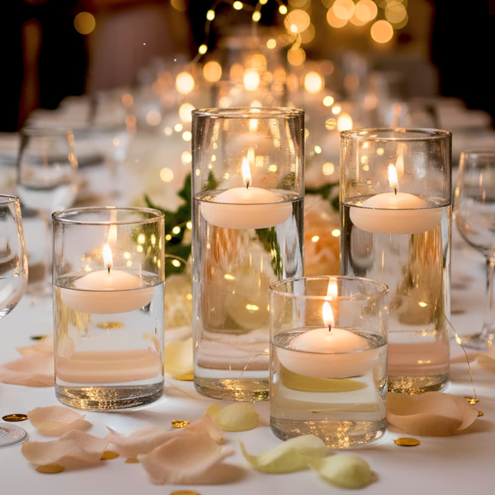 Vela Flutuante 7 horas Kit com 15 velas - P/Vidros Decoração De Casamento