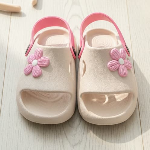 Chinelo Infantil Nuvem Slide Menina Frutas Coloridas Flores Macio Confortável Leve