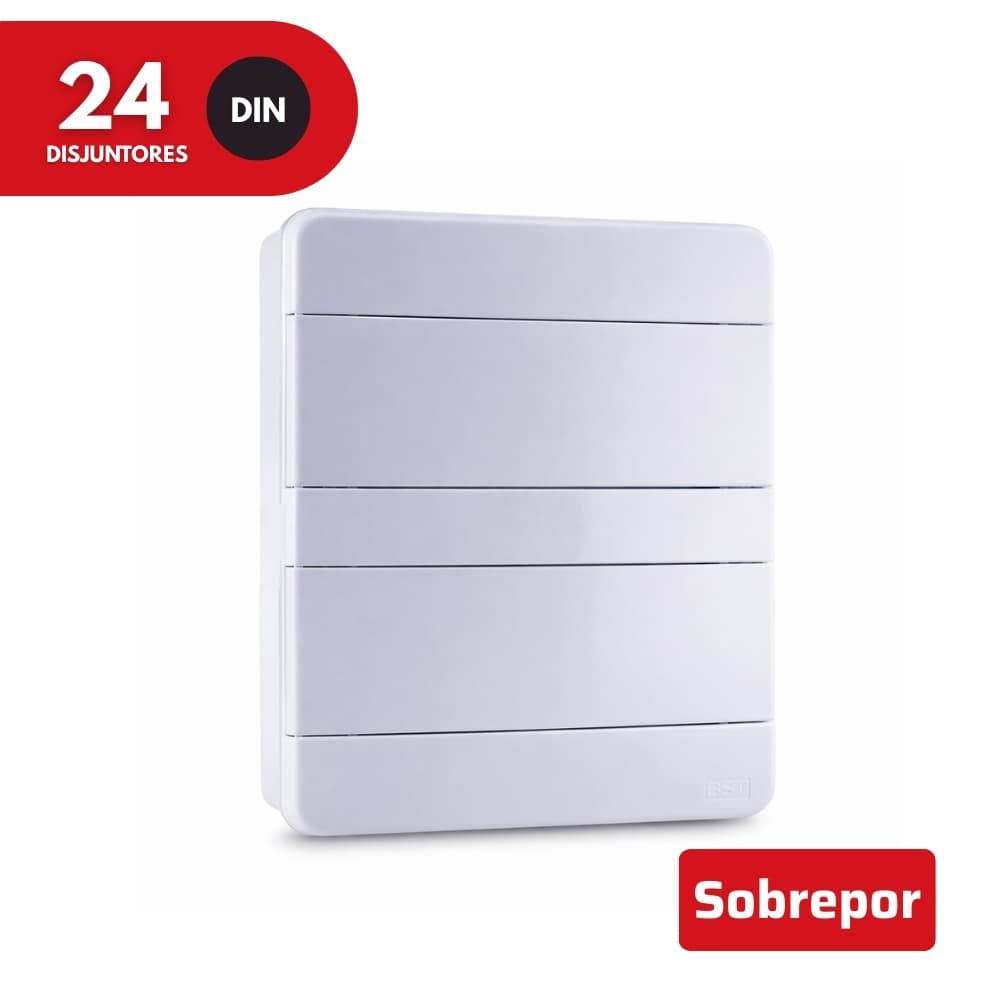 Quadro de Distribuição 24 Disjuntores Din Sobrepor Branco Force Line