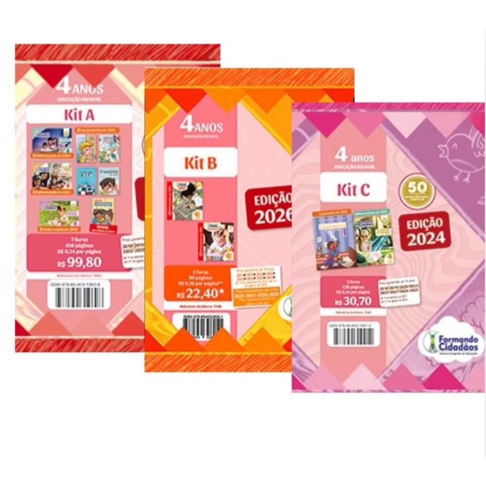 Formando Cidadãos Kit A,B e C 4 Anos