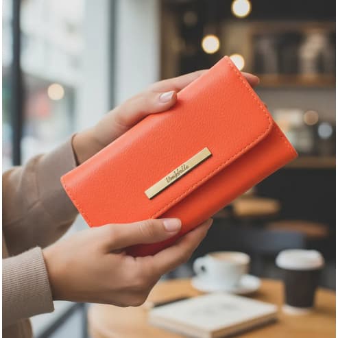 Carteira Feminina de Mão Original Uselabelle com Repartições Bolso Interno e Porta Moedas Oferta