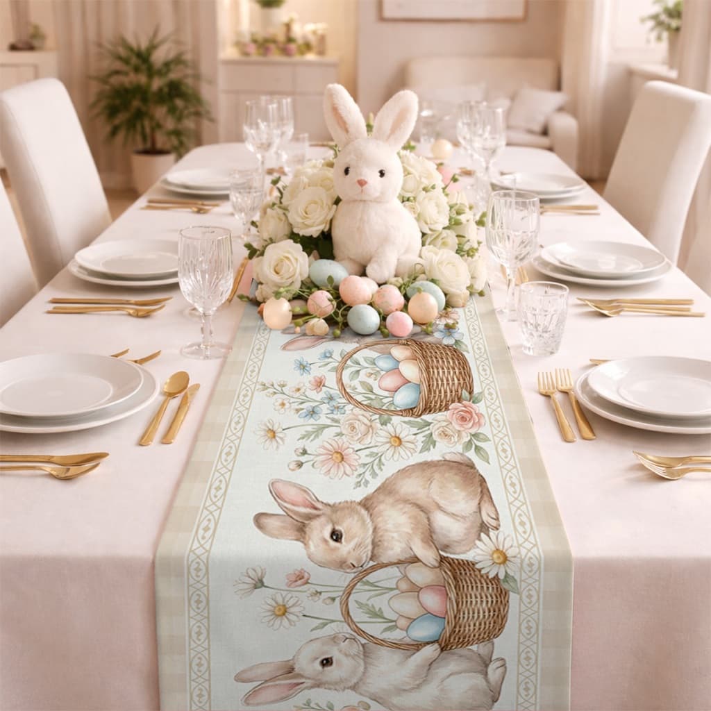 Trilho Caminho Mesa Páscoa Religiosa Tecido Sublimado