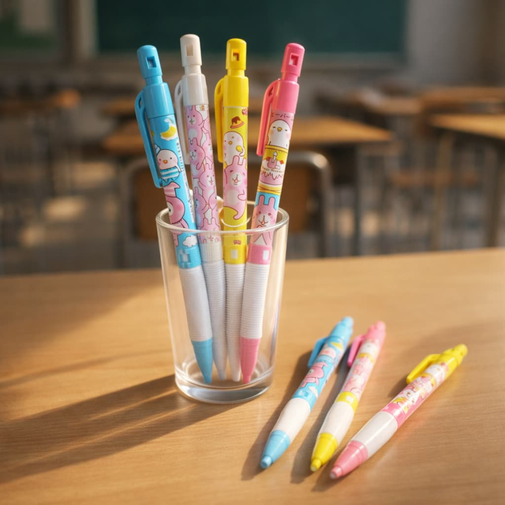 Kit 4 Lapiseiras 2.0 Estampada com Grafite Volta as Aulas Material Escolar fofa bonita japonesa