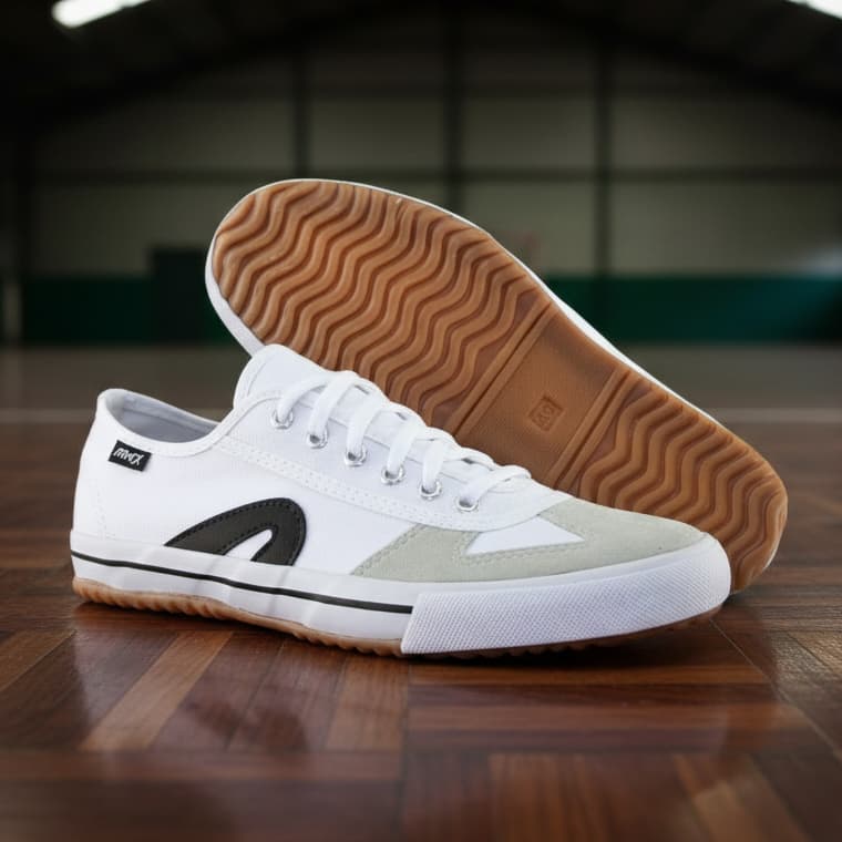 Tênis Adex Masculino e Esportivo Ideal para Futsal com Solado Vulcanizado e Confortável Branco PRETO