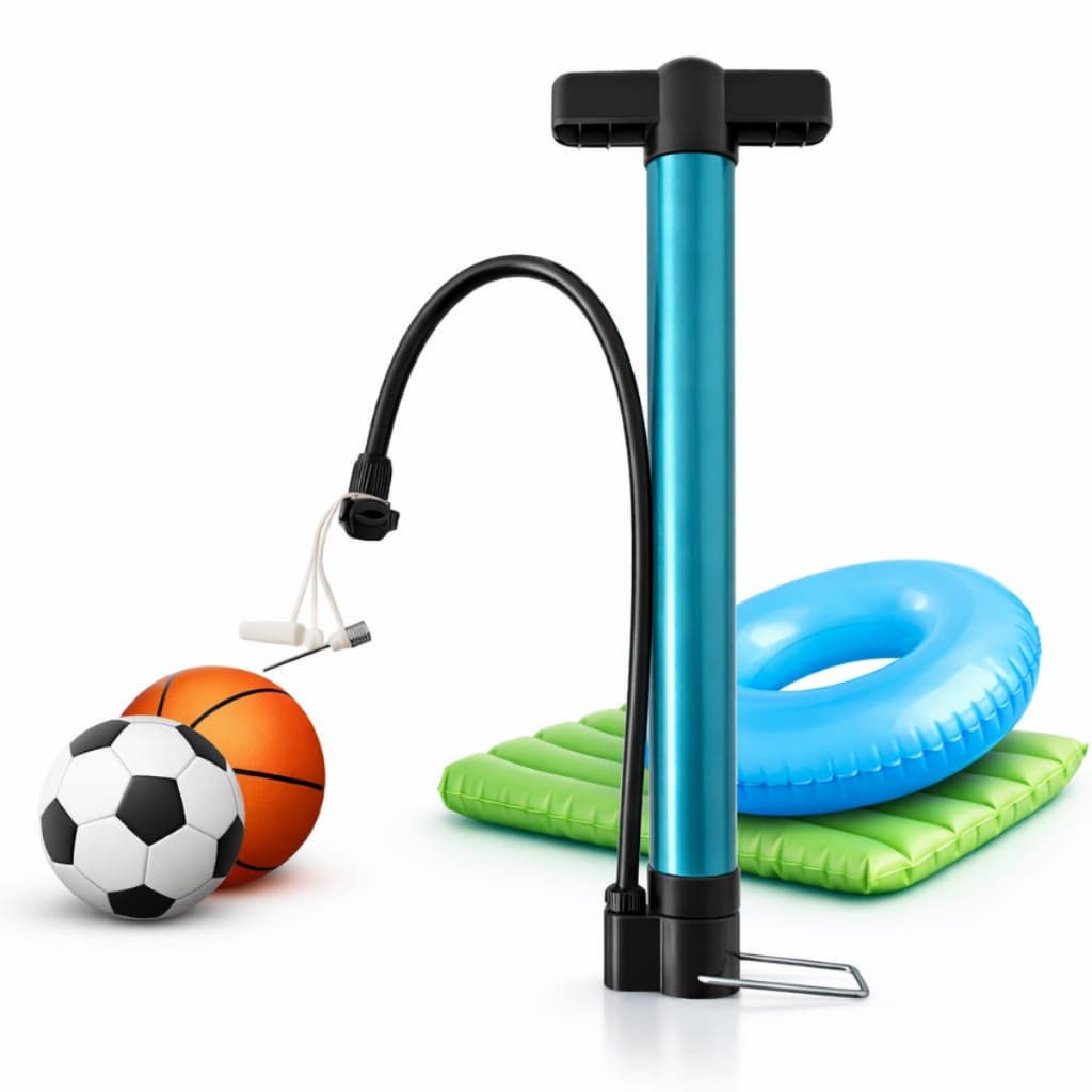 Bomba de Ar Alta Pressão Encher Pneu Moto Bola Piscina Bike Boia Inflar Manual Bicos Portátil