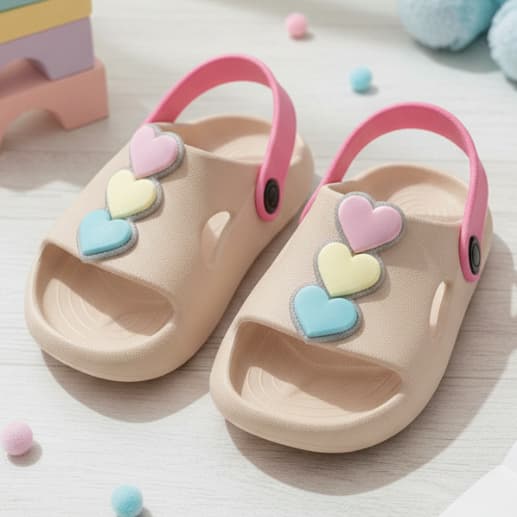 Chinelo Infantil Nuvem Slide Menina Coração Raposa Unicornio Borboleta Macio Confortável Leve