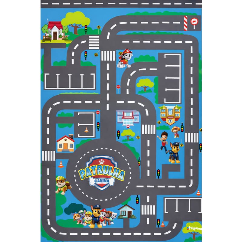 Pista de Carrinho Corrida em Lona Interativo Cidade Infantil Ilustrativo