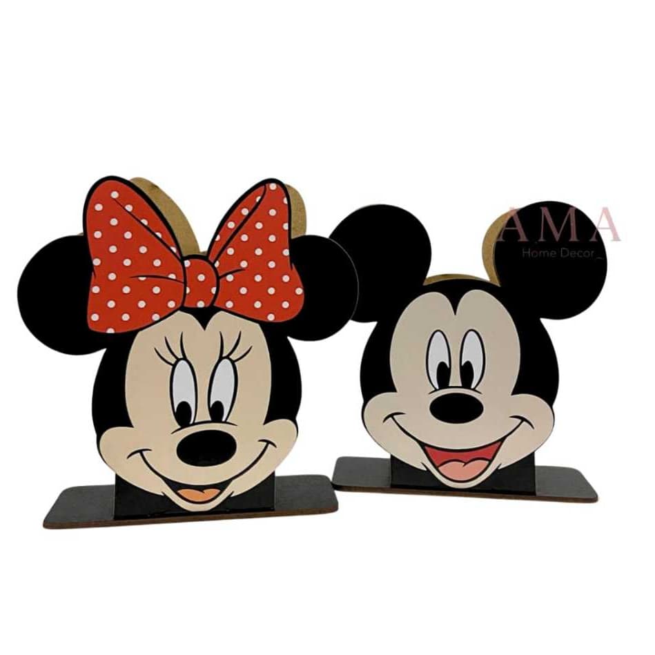 Kits Porta Guardanapos Minnie e Mickey Casal, Centro De Mesas, Ideais Para Festas, Decorações Pegue e Monte