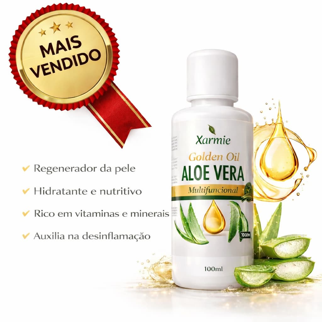 Óleo de Aloe Vera Babosa para Pele com Psoríase - Regeneração e Cuidado 100ml Natural