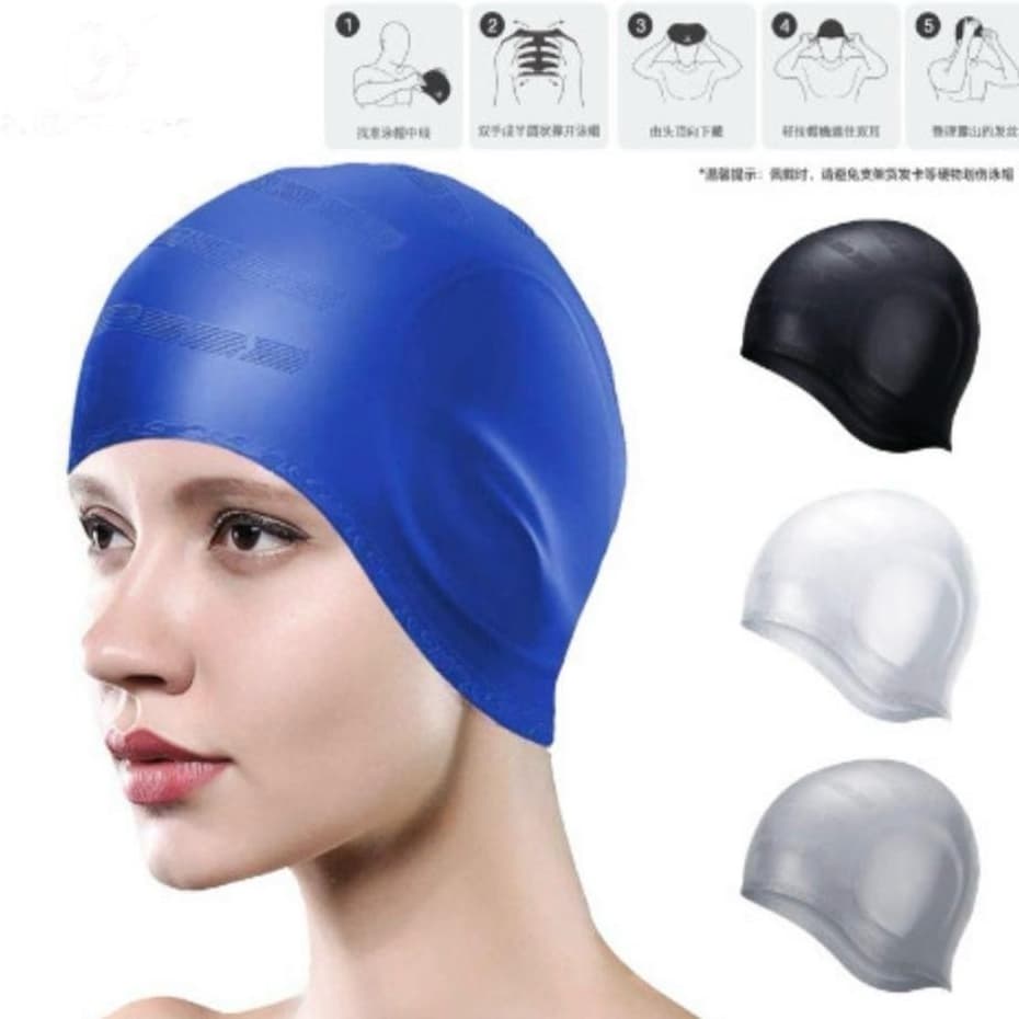 Touca Natação Silicone Profissional Unissex Protetor Ouvido Orelha Cabelo