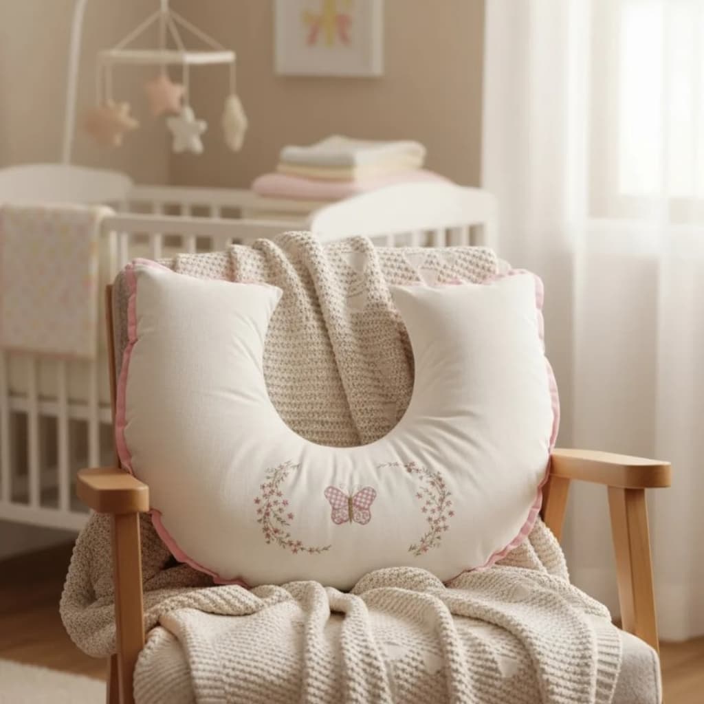 Almofada Amamentação Lepetit Reversível Tecido 100% Algodão Enchimento Silicone