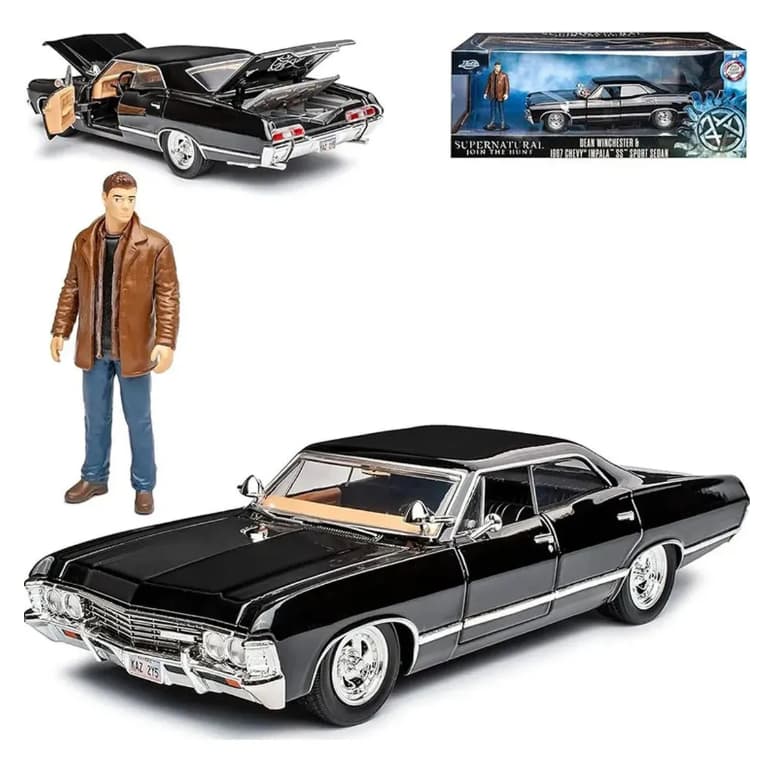 Chevrolet Impala 1967 C/ Figura Supernatural 1:24 Jada Toys Cor Preto