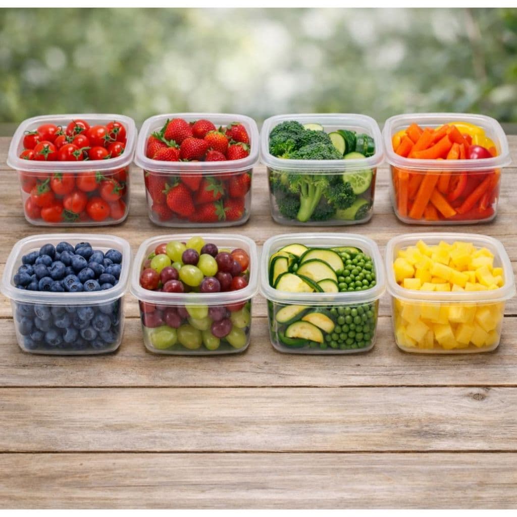 Kit 10 Potes Marmita  Quadrado 900 ml Para Freezer e Microondas Transparentes BPA Free Organizador