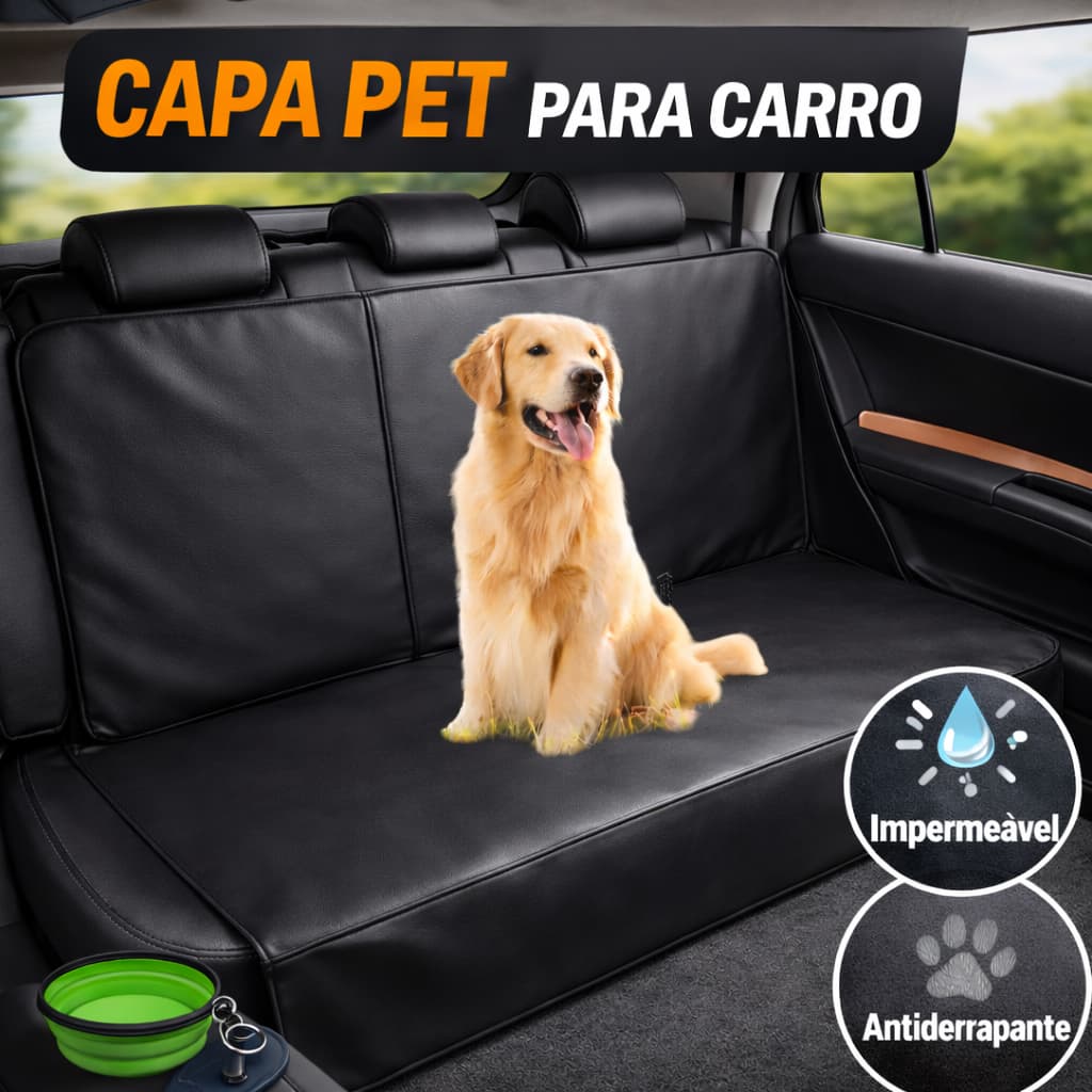 Capa Pet Impermeável Protetora Para Carro Banco Traseiro Pet Cão Gato Animais