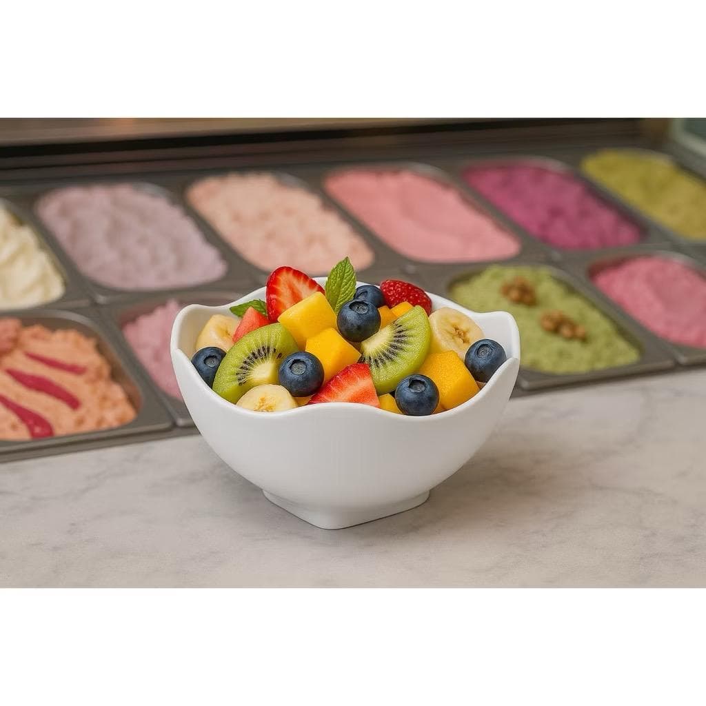 Conjunto 10 tigelas cumbuca ondulada plástico 300ML BRANCO