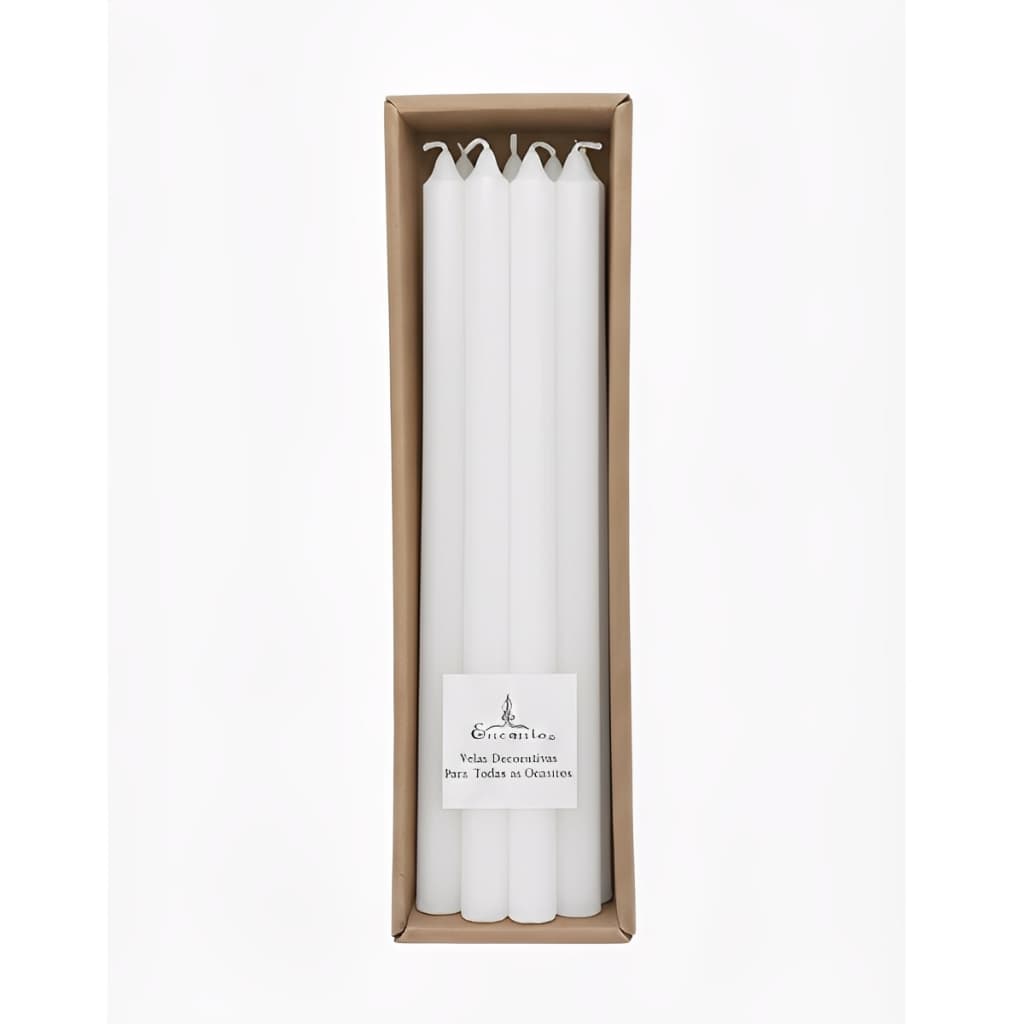 Vela Castiçal Branca 26cm 8 unidades