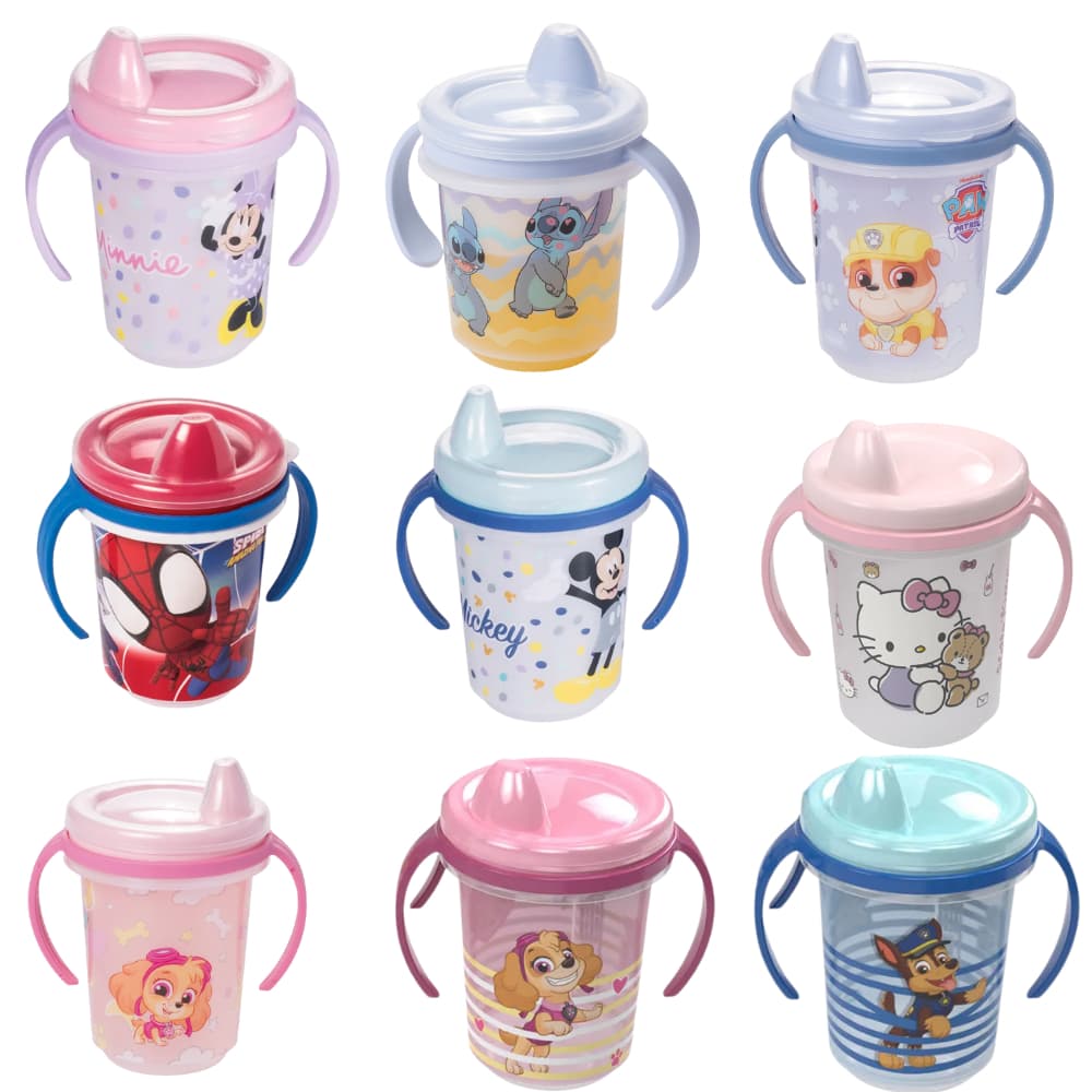 Caneca de Treinamento Infantil com Alças e Tampa Pasútil– 280 ml ou 330 ml