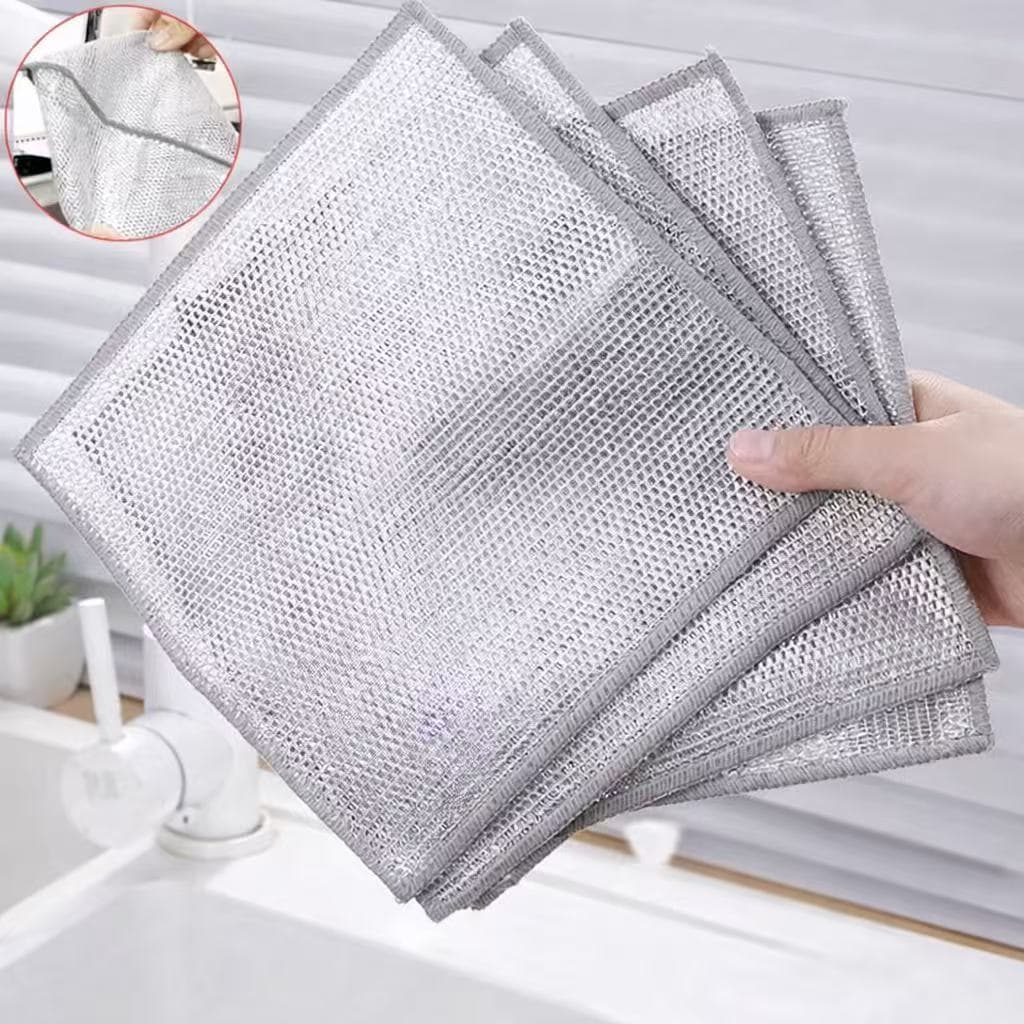 Kit Pano de Limpeza de Arame Metálico Não Oleoso para Fogão Pratos e Panelas