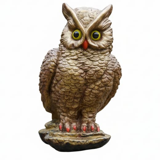 Coruja Base M Em Gesso Espanta Pombo - Disponível Agora