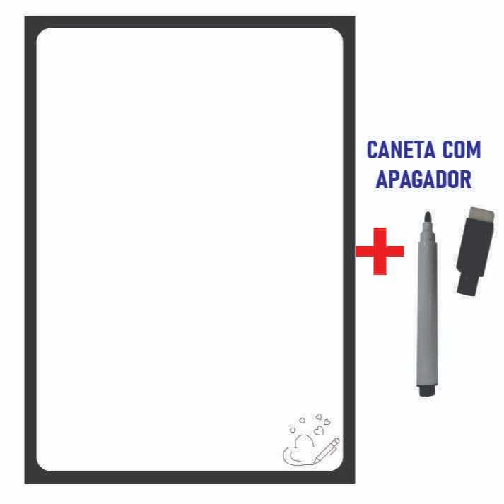 Imã de Geladeira Planner Semanal com Caneta Escreve e Apaga Magnético