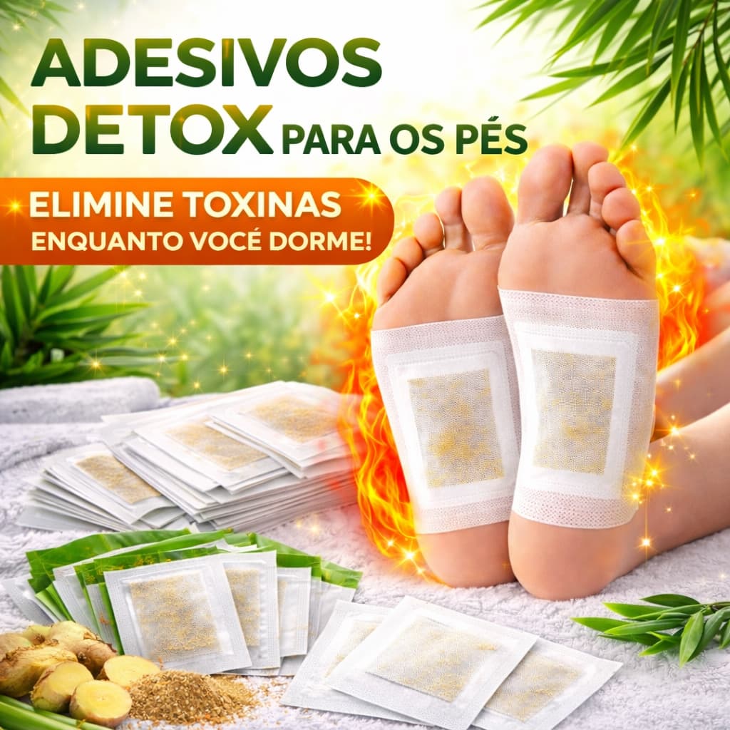 Adesivos Detox para os Pés Kit com 100 Unidades – Alívio do Inchaço, Limpeza do Corpo e Relaxamento