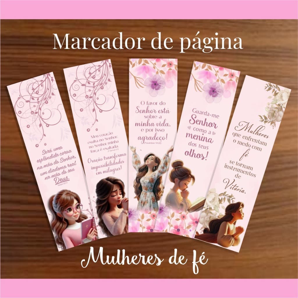 Marca-páginas Mulher Virtuosa - marcador de pagina - Lembrancinhas Evangélicas frases biblicas