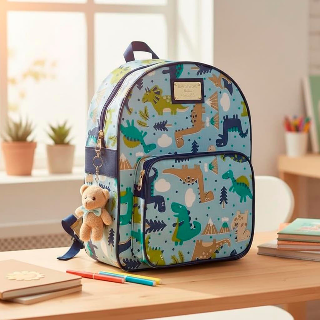 Mochila Maternidade Menino e Menina Bolsa de Costas Passeio Creche Escola C/ Detalhe Urso