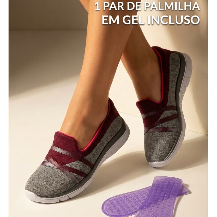 Sapatilha Tênis Feminino Conforto Ortopédico Palmilha em Gel