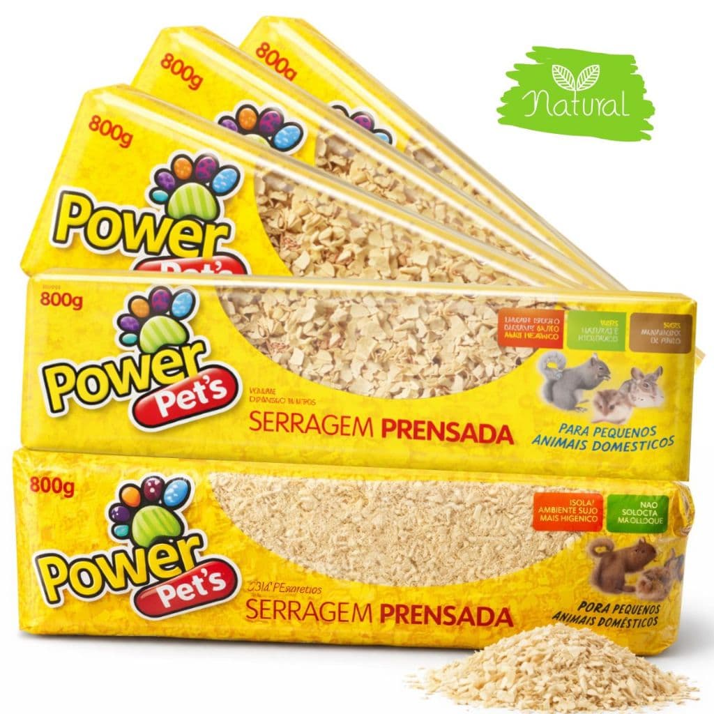 Serragem Prensada 800g Forração Coelho Hamster Ratos Maravalha Pinus