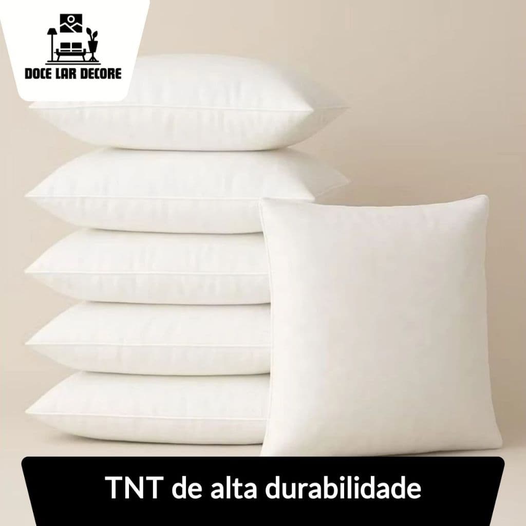 Kit de Ate 6  Refil Enchimento Almofadas 45×45 cm – Tnt Translúcido e Espuma Leve – Prático e Decorativo